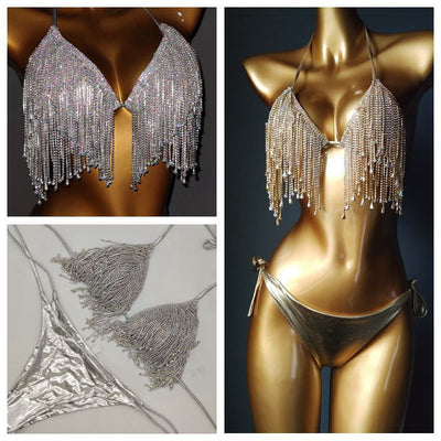 Diamond Flowing Bikini Night Beachwear Swimwear mesjo