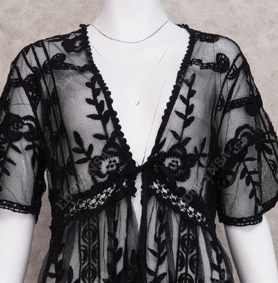 Net Long Beach Blouse Cover up Beachwear mesjo