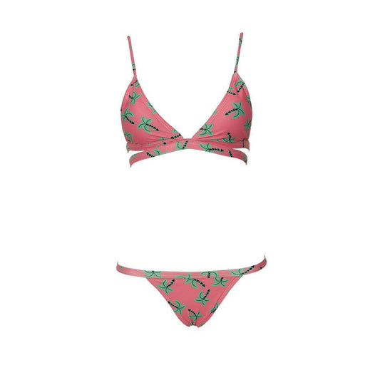 Trendy Palm Print Bikini Split Set - MESJO