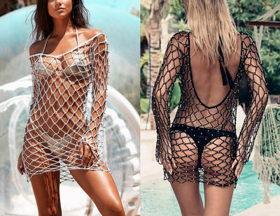 Net Cover-Up Swimwear Beachwear mesjo