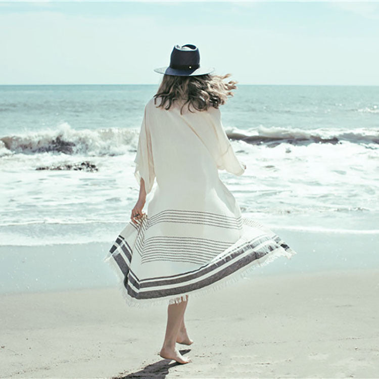 Crochet Knitted Long Tunic Pareos Cover Up Beachwear Swimwear mesjo