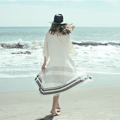 Crochet Knitted Long Tunic Pareos Cover Up Beachwear Swimwear mesjo