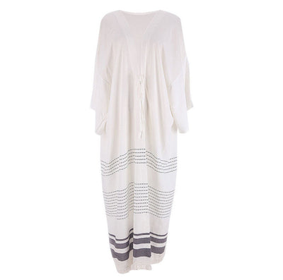 Crochet Knitted Long Tunic Pareos Cover Up Beachwear Swimwear mesjo