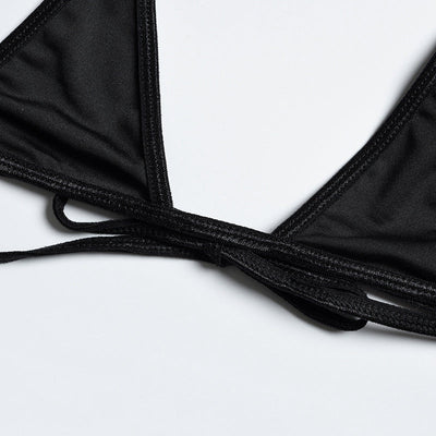 Solid Color Sling Bikini Set With Top Cover and Skirt mesjo