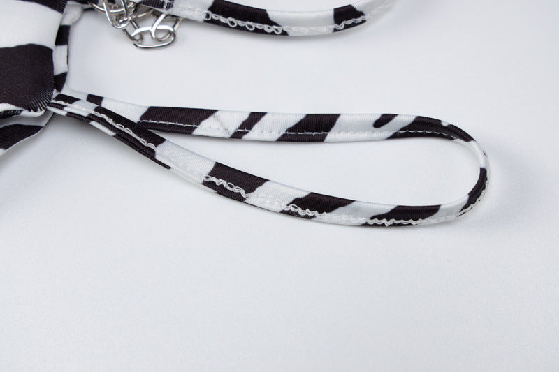 Printed Tether Chain Micro Bikini Beachwear Swimwear mesjo
