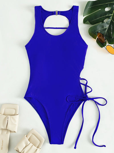 Strap Back Hollow Out One Piece Swimsuit mesjo