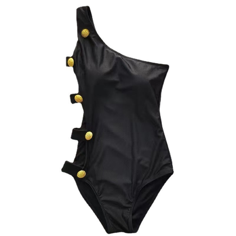 Siamese Slim Tube Cross Shoulder One-piece M mesjo