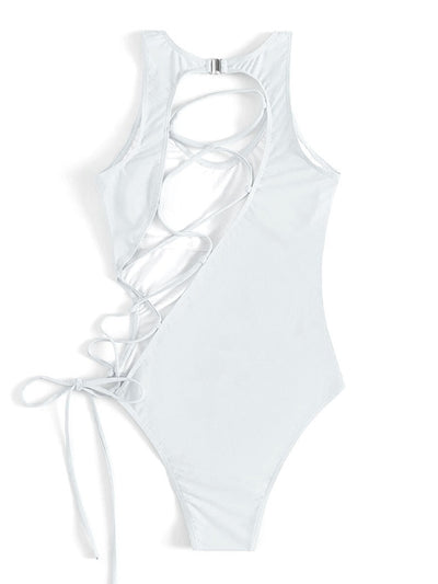 Strap Back Hollow Out One Piece Swimsuit mesjo