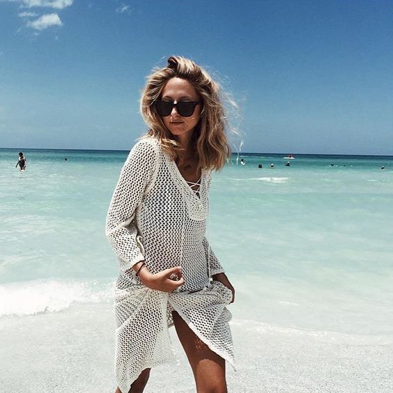 Beach Coverup Jacket Skirt Beachwear White One Size mesjo
