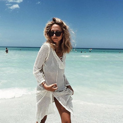 Beach Coverup Jacket Skirt Beachwear White One Size mesjo