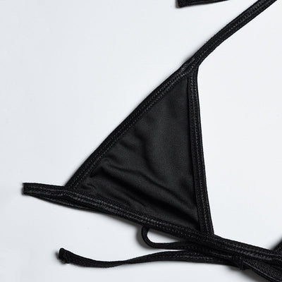 Solid Color Sling Bikini Set With Top Cover and Skirt mesjo