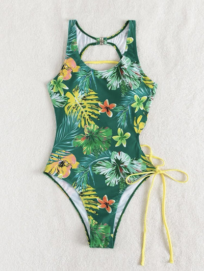 Strap Back Hollow Out One Piece Swimsuit mesjo