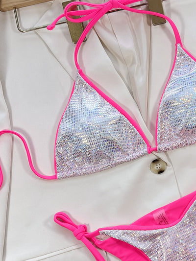 Split Bright Triangle Bag Bikini mesjo