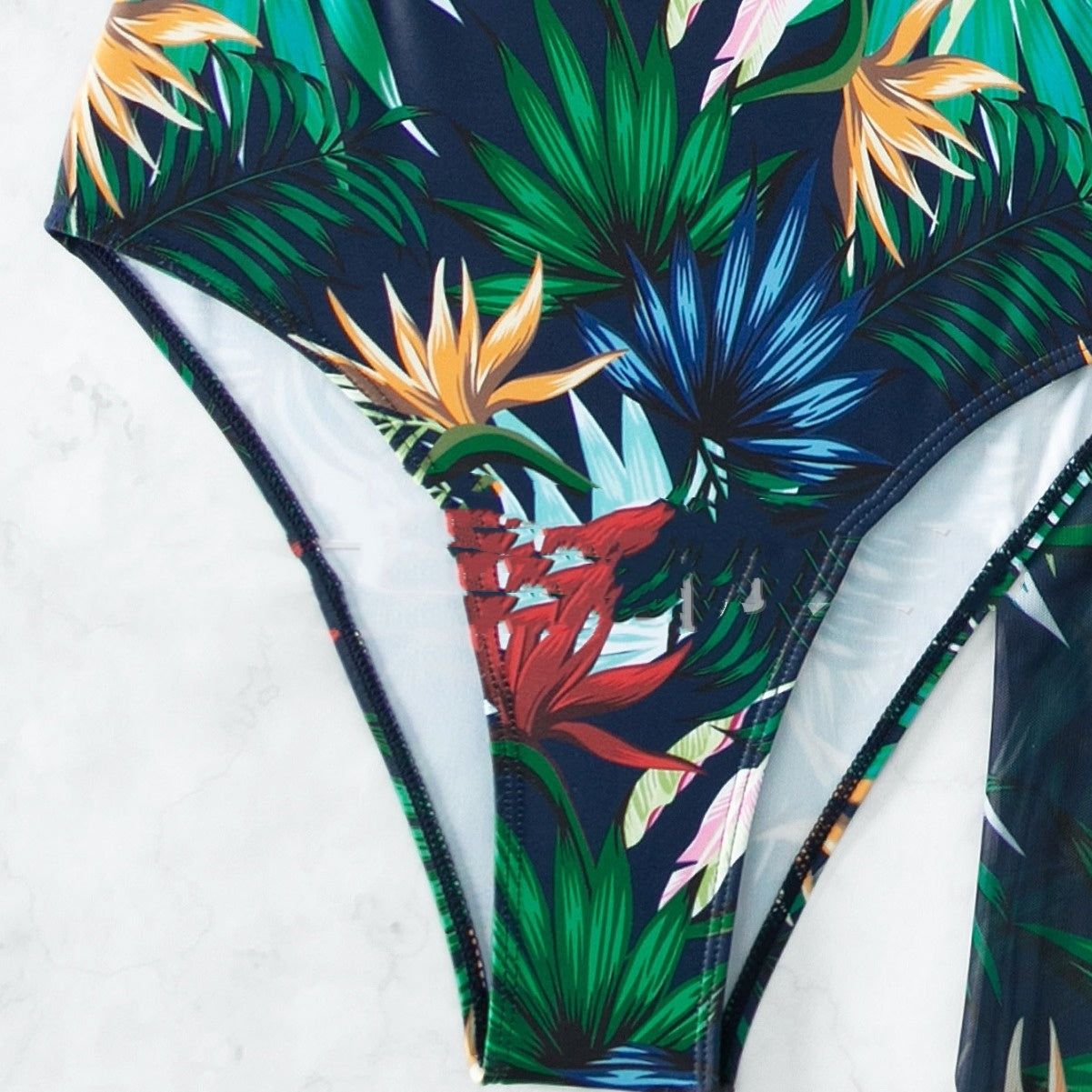 Printed Bikini Three-piece Set Slimming Vacation Beach