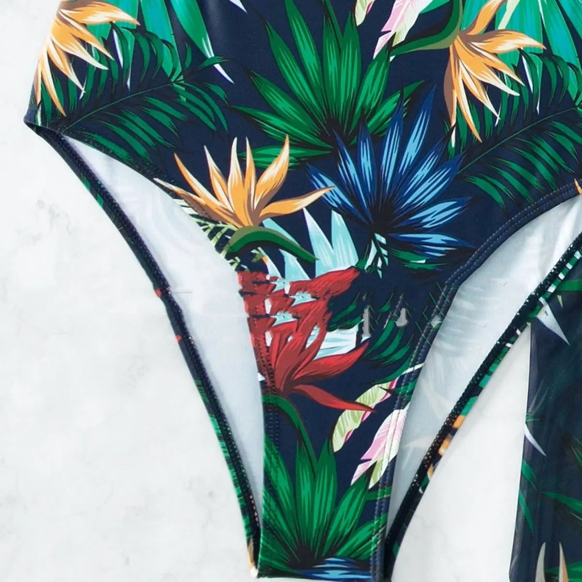 Floral Printed Three-piece Set Slimming Bikini with Coverup mesjo