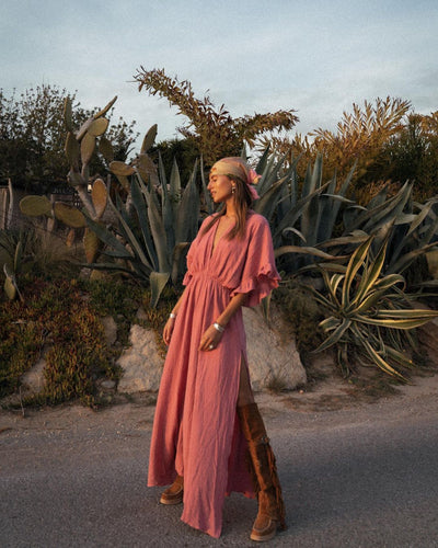 Solid Color Beach Cover-up Dress Beachwear mesjo