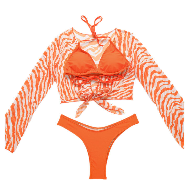 Thong Bikini With Blouse Top Beachwear Swimwear mesjo