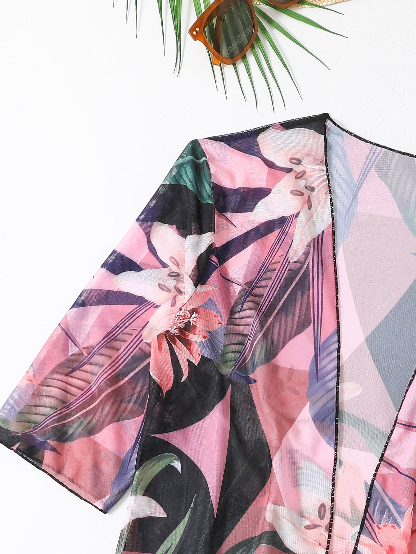 Three-Piece Printed Split Strap Tube Top Bikini Beachwear mesjo