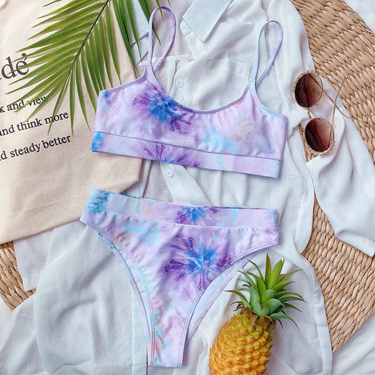 Bikini Split Print Swimsuit Multi Colors