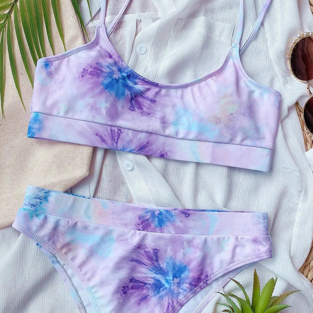 Bikini Split Print Swimsuit Multi Colors