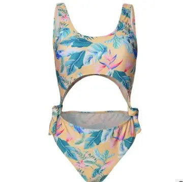 Contrast Printed Swimsuit bikini A