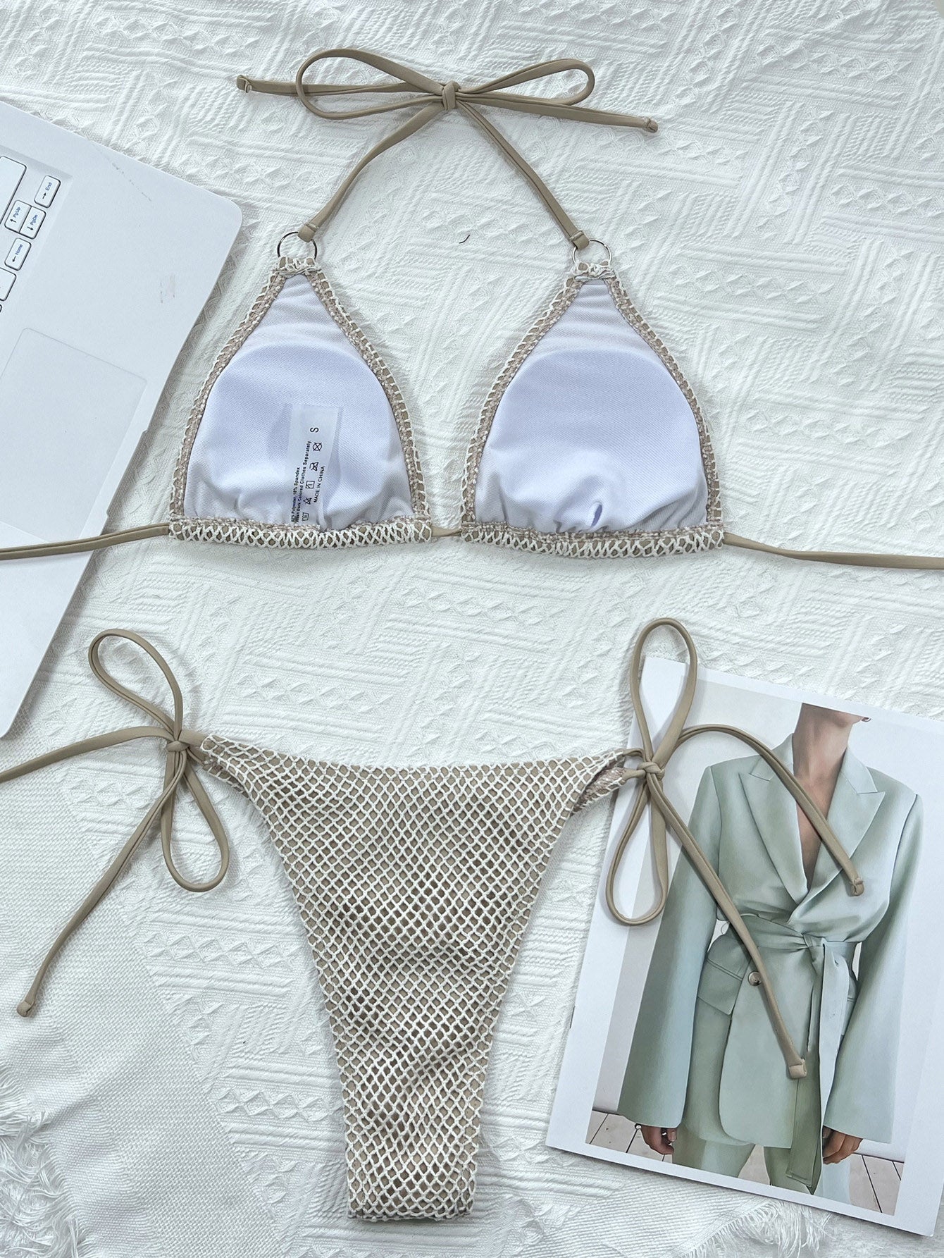 Split Tie-Sides Thong Triangle Swimwear Bikini Beachwear mesjo