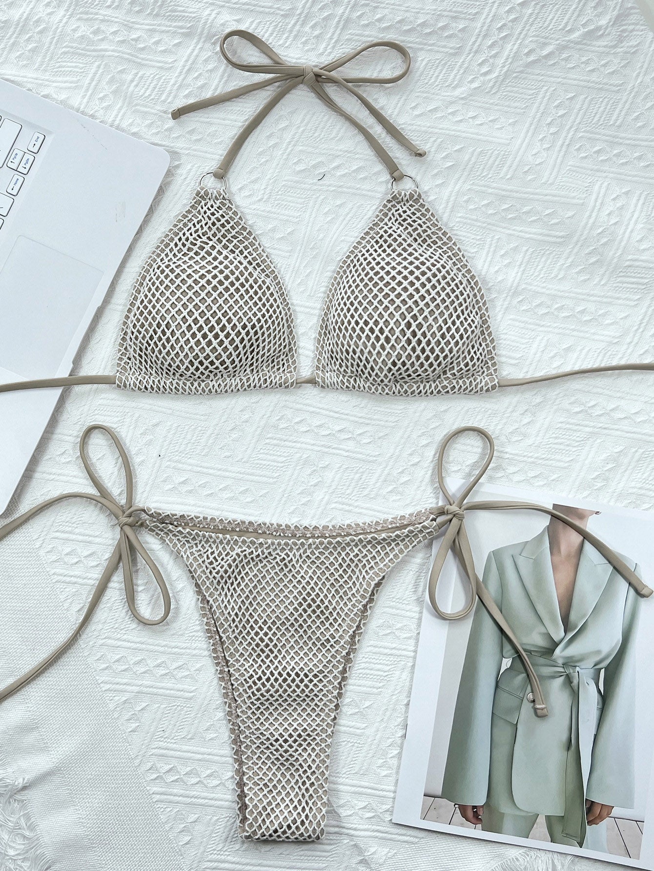Split Tie-Sides Thong Triangle Swimwear Bikini Beachwear mesjo
