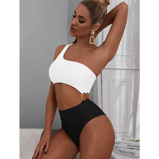 Lace-up Bikini One-piece Hollow Swimsuit 3style