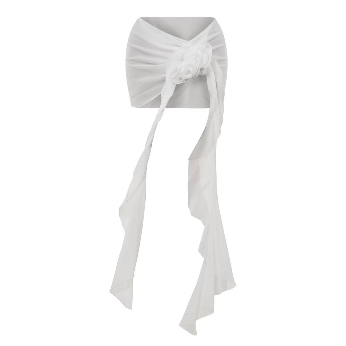 Hollow One-Piece & Skirt Set White Skirt mesjo