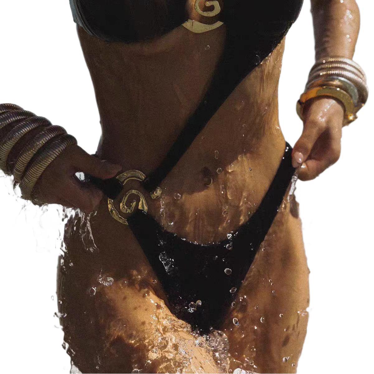 Cross Shoulder Personalized Printed Bikini mesjo