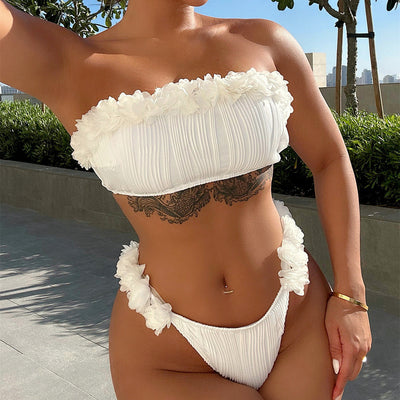 Skirted Tube Top Seperated Swimwear Bikini Beachwear mesjo