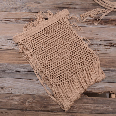 Handwoven Cutout Maxi Skirt Beachwear Swimwear Khaki mesjo
