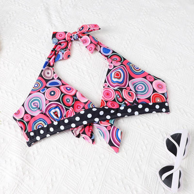 Women's Printed High Waist Split Bikini Suit mesjo