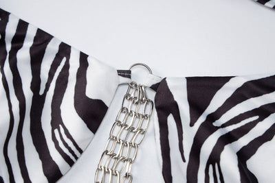 Printed Tether Chain Micro Bikini Beachwear Swimwear mesjo