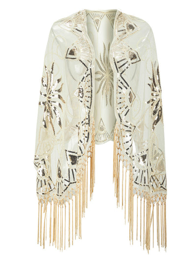 Flapper Gatsby Party Mesh Short Top Cover Up Apricot mesjo