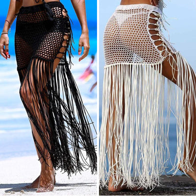 Handwoven Cutout Maxi Skirt Beachwear Swimwear mesjo