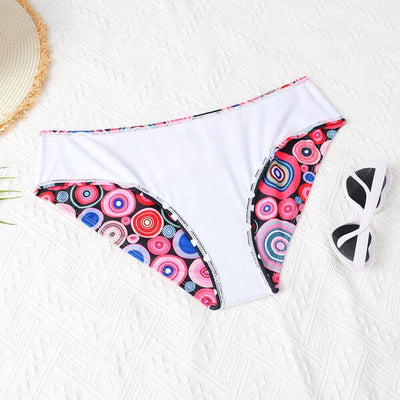 Women's Printed High Waist Split Bikini Suit mesjo