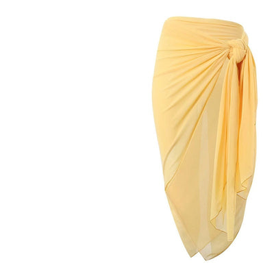 One-piece Printed Swimsuit Slimming Backless with Bottom Yellow Flower Gauze Skirt mesjo