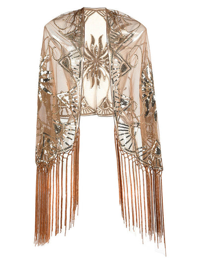 Flapper Gatsby Party Mesh Short Top Cover Up Coffee mesjo